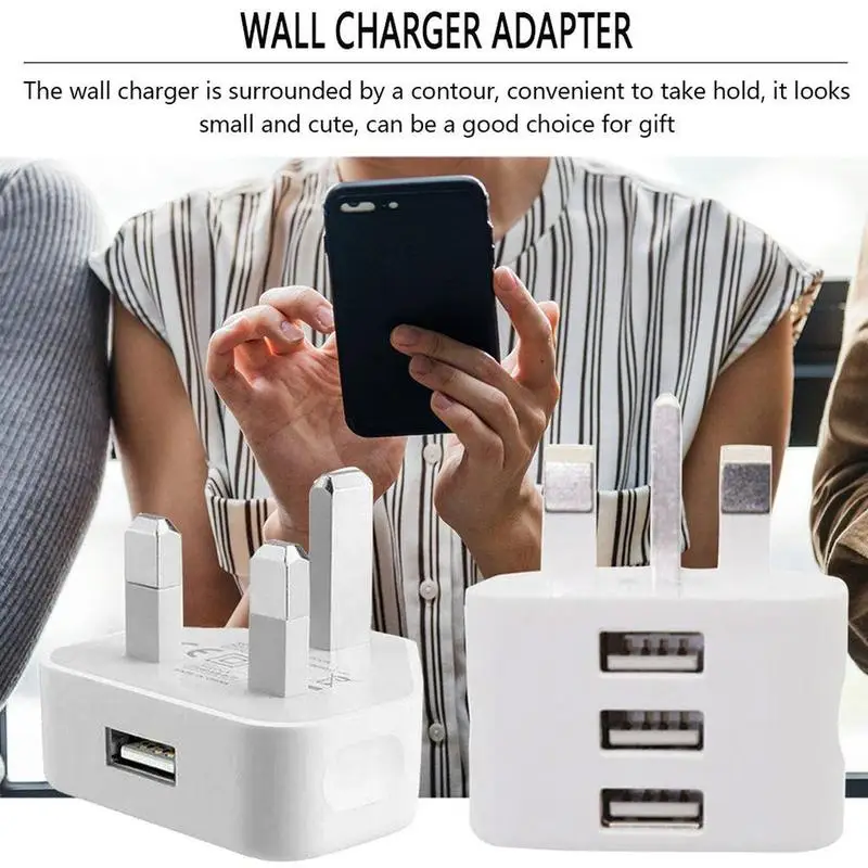 

Universal 1/2/3-Port USB UK Plug 3 Pin Wall Charger Adapter with 1/2/3 USB Ports Travel Charger Charging for Phone X Samsung S9