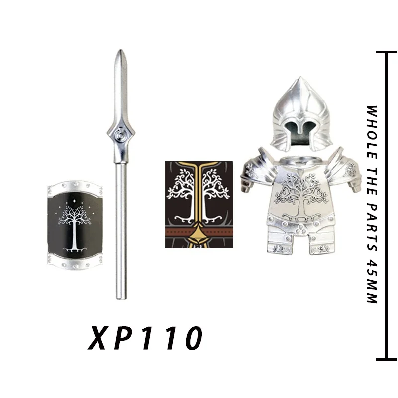 8 шт. Властелин Кольца Гондора солдат Лансер лучник средневековый рыцарь фигурки