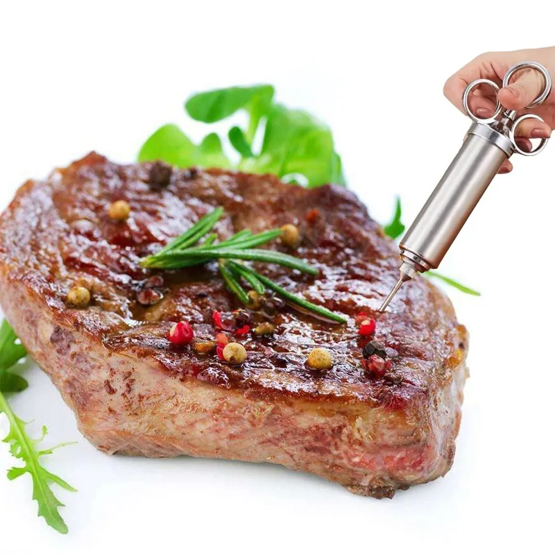 Инжектор для маринада гриля приправы индейки из нержавеющей стали кулинарный
