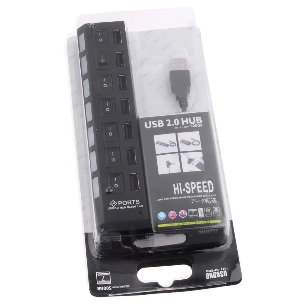 

USB 3.0 HUB 2.0 HUB Multi USB Splitter 4/7 Port Expander Multiple USB 3 Hab Use Power Adapter USB3.0 Hub with Switch For PC