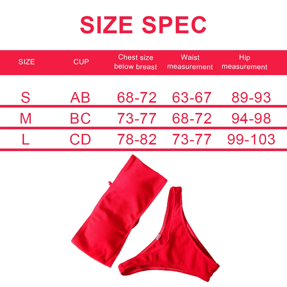 

2021 New Bikini Women Swimwear High Waist Strapless Sexy Bikini Pure Color Women Swimsuit Padded Bathing Suit Monokin