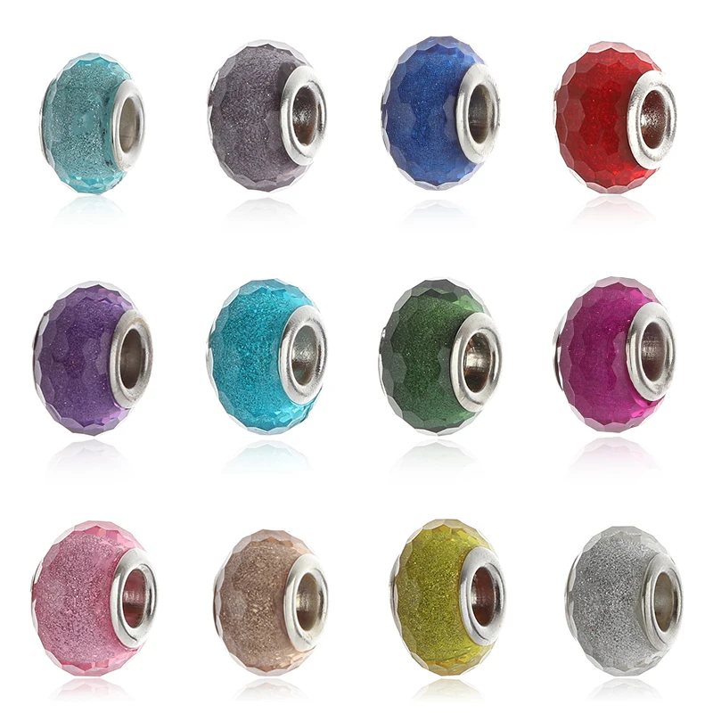 Блестящие бусины с диаметром отверстия 4 мм 10 шт./лот дизайнерские для украшения