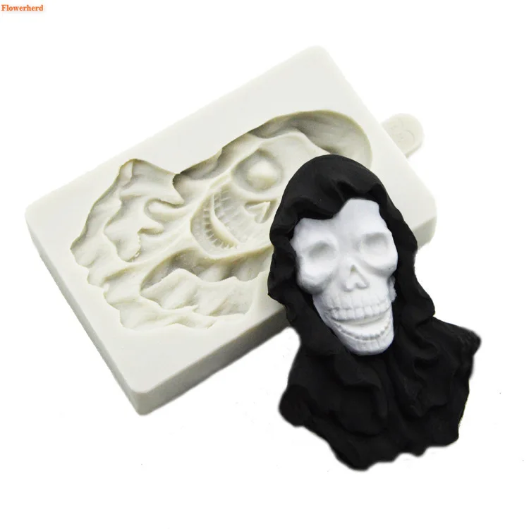 Hallowen Skull Mold Fondant Cake Silicone Dry Pace Decorating Tools Baking | Дом и сад
