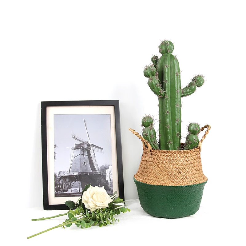 Корзина для хранения ручной работы в стиле бохо домашнего декора соломенный