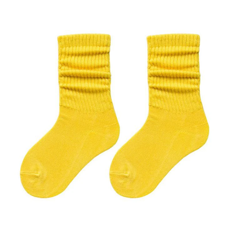 

Women Fashion Casual Harajuku Socks Japanese Korea High School Girls High Socks Loose Solid Colors Double Needles Knitting Socks
