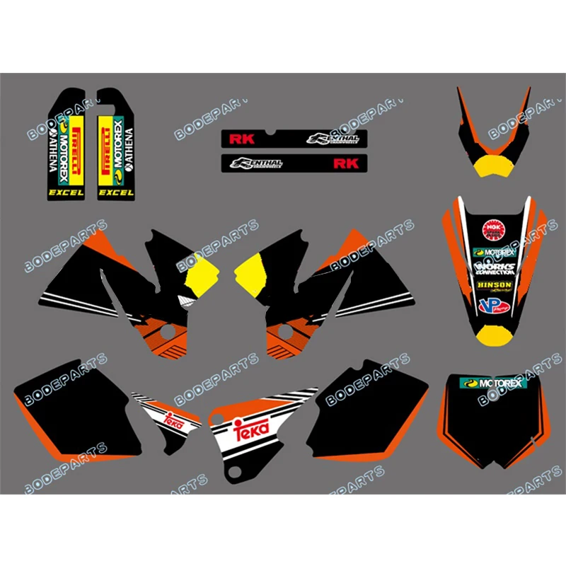 Rb логотип Мотоцикл Велосипед SX MXC Графический комплект для мотоцикла KTM 125/250/380