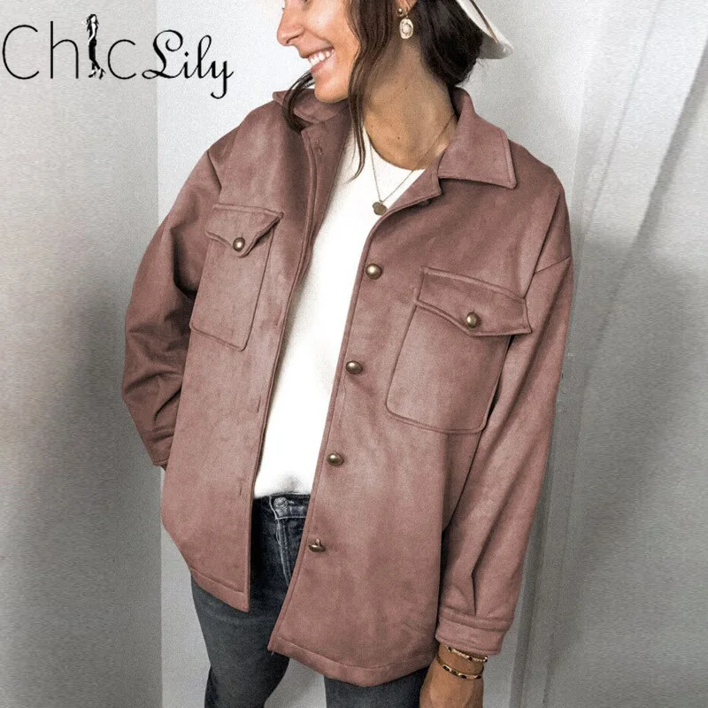 

Long Sleeve Button Velvet Jacket with Pocket Turn-Down Collor Casual Coat Streetwear Fashion Outerwear