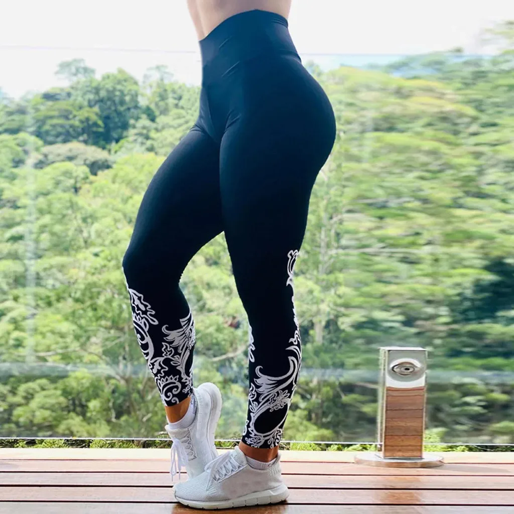 

SAGACE Leggings Sport Women Fashion Print High Waist Elastic Stretch Yoga Female Running Athletic Workout Gym Clothing