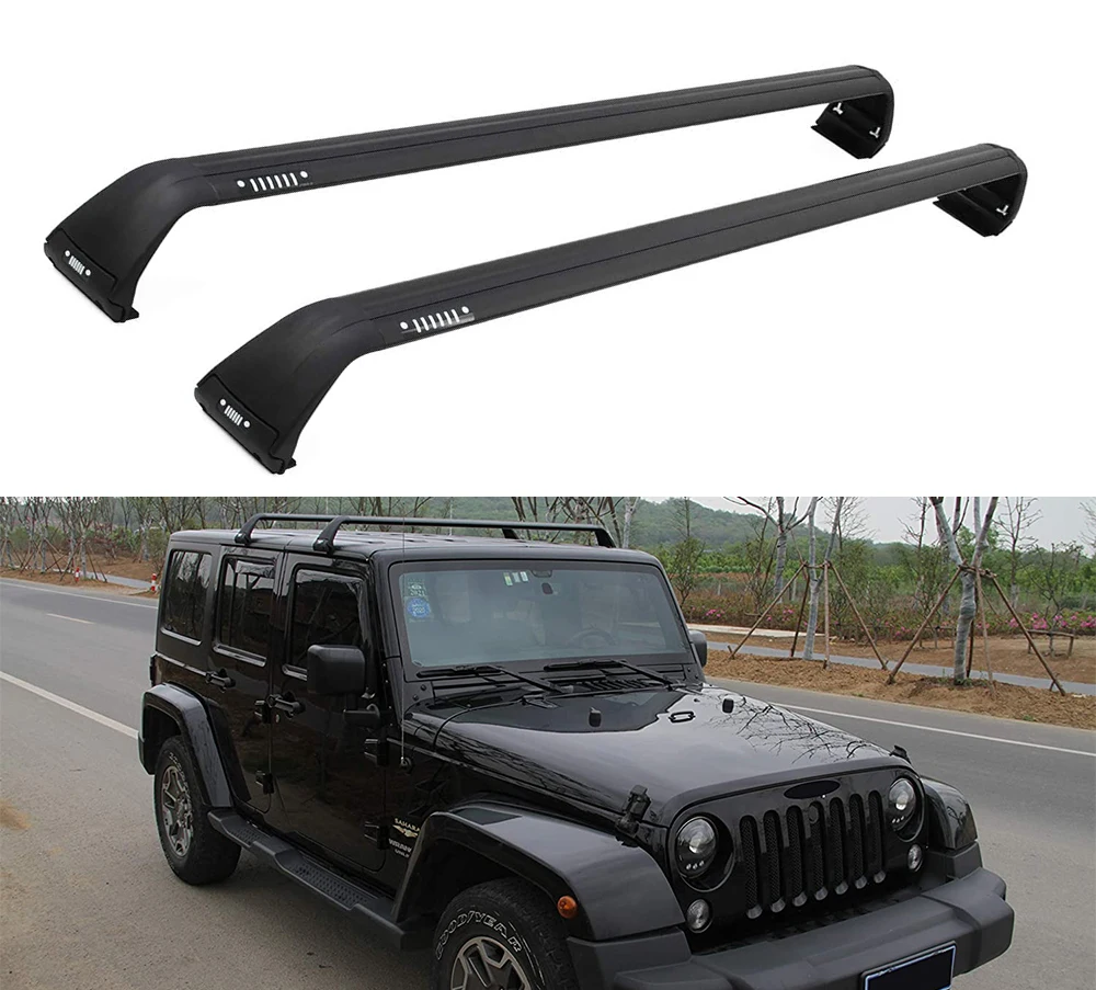 2 шт. рейки на крышу поперечные подходят для 2007 2021 Jeep Wrangler JK JL багаж груз с жестким
