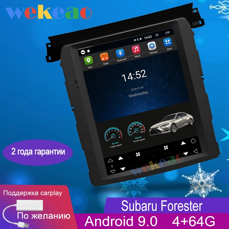 Wekeao вертикальный экран Tesla стиль 10 4 &quotAndroid 9 0 автомобильное радио для Subaru Forester XV