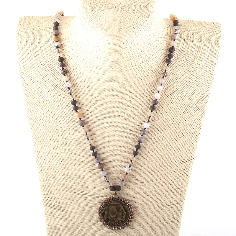 Модные богемные этнические ювелирные изделия 6 мм натуральные камни и стекло