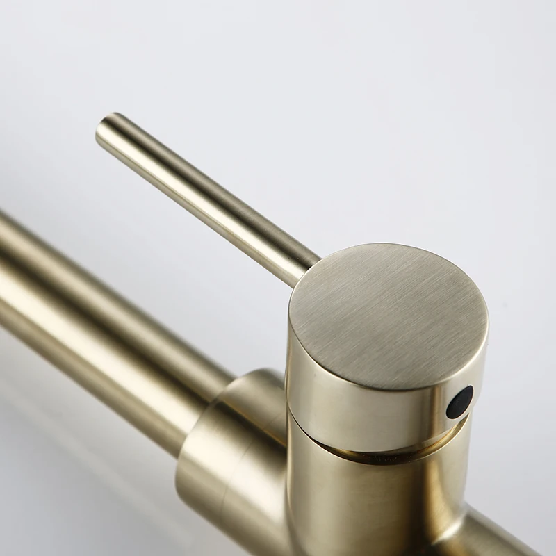 Золотой Сенсорный смеситель для кухни Senducs Горячий Холодный матовый золотой