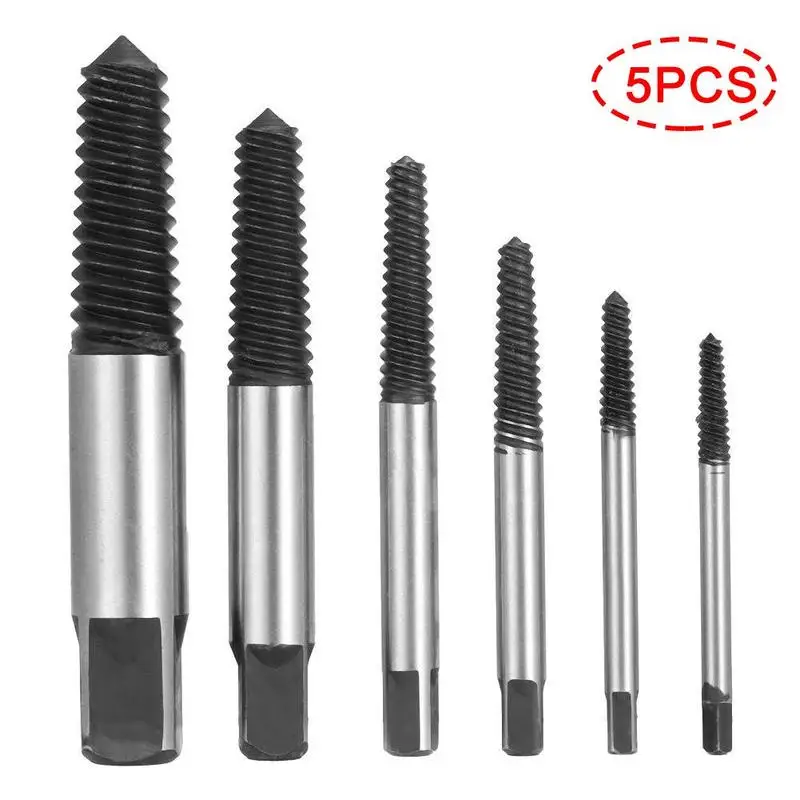 

5pc bolt Screw Remover Broken Extractor Kit EZ Easy Outs Out Stud Reverse Thread