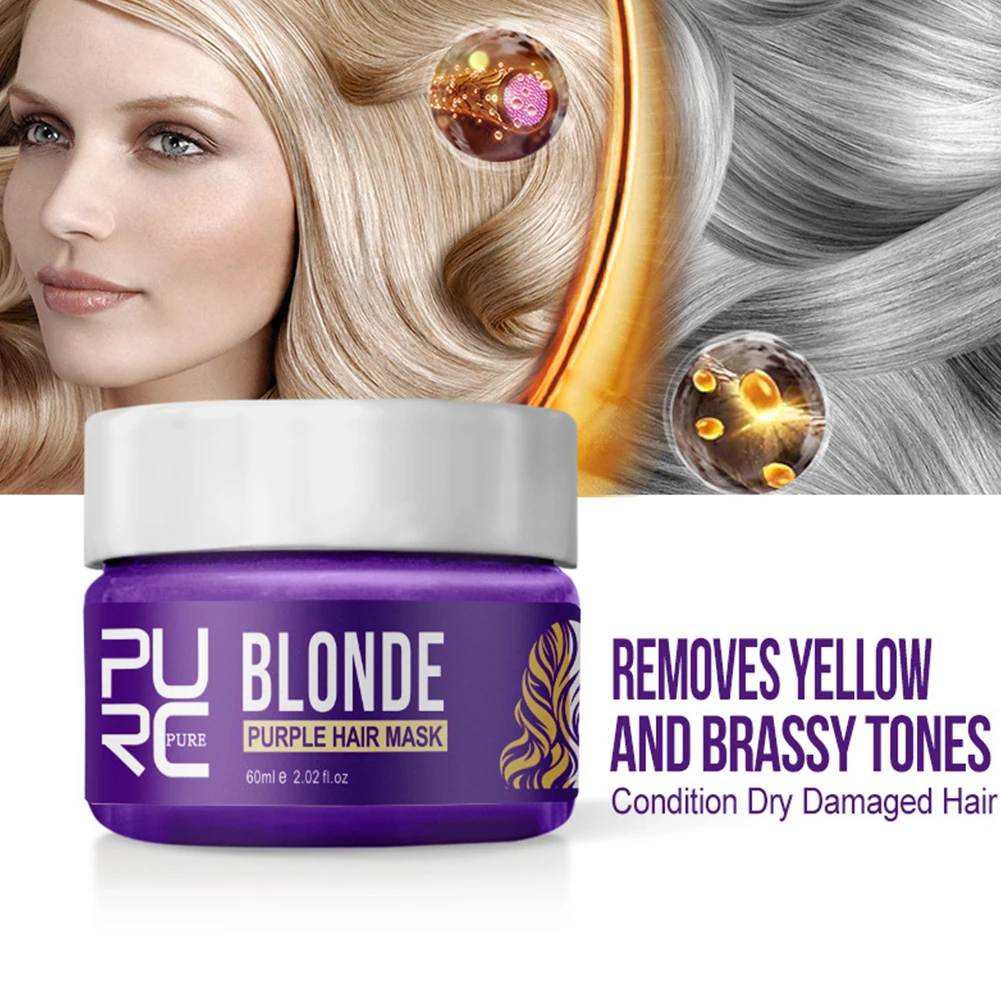 

60ml Repair Frizzy Magical Purple Hair Shampoo Conditioner Brassy Tones Treatment Care Home For Blonde Instant Remove Yellow