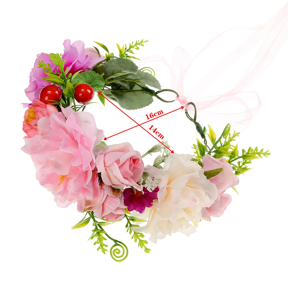 Моланс мода женщин невесты цветы ободок мексиканский стиль цветочная корона ободок леди эластичная пляжные принадлежности для волос.