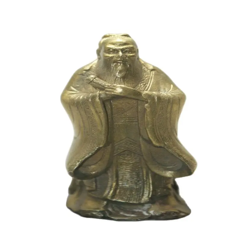 

Fine Old Chinese Unique Copper Carved Confucius Statue