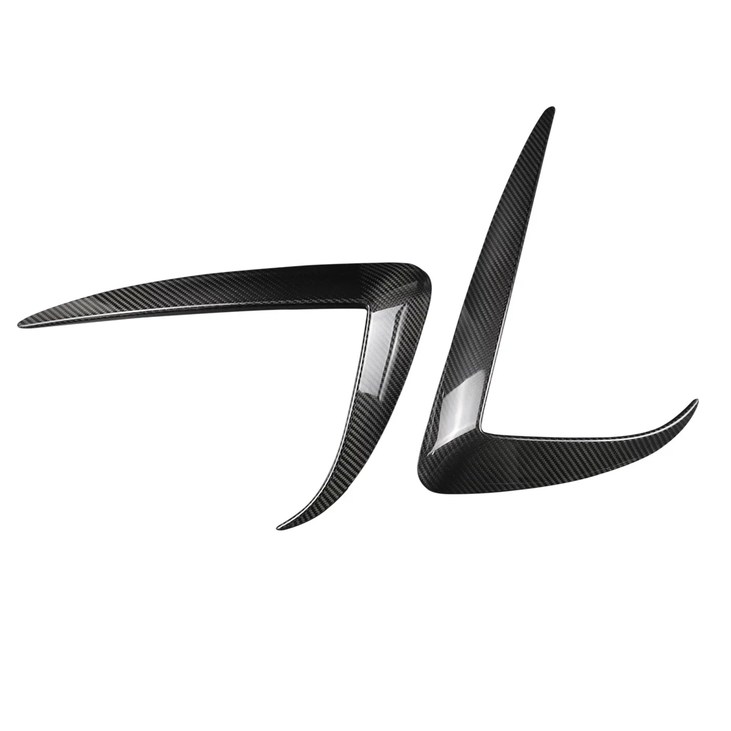 Beli 2 Buah Kit Bibir Spliter Bumper Depan Serat Karbon Kering Asli Gaya Mobil Bentuk Pisau Udara Untuk Tesla Model3 Model 3 2018-2019