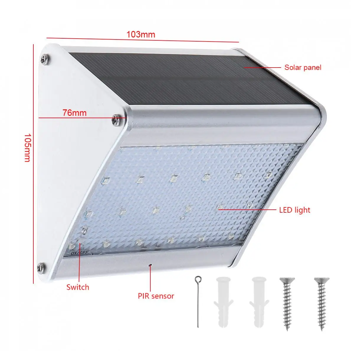 Лампы на солнечных батареях 24 светодиодами и ИК-подсветкой дальностью действия