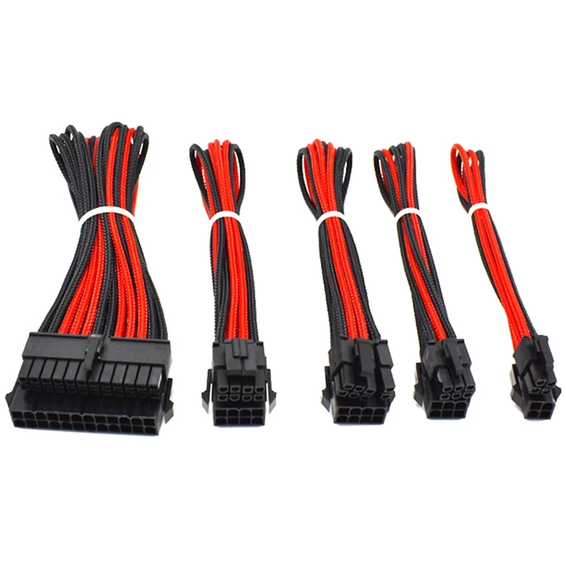 ATX 24Pin чашка 8Pin PCI E 8P (6 + 2) PCIE 6Pin cpu 4Pin блок питания M/F УДЛИНИТЕЛЬ красный черный