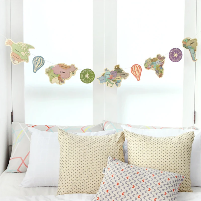 9 шт. Древний мир бумажный баннер Вымпел якорь огонь воздушный шар путешествие по