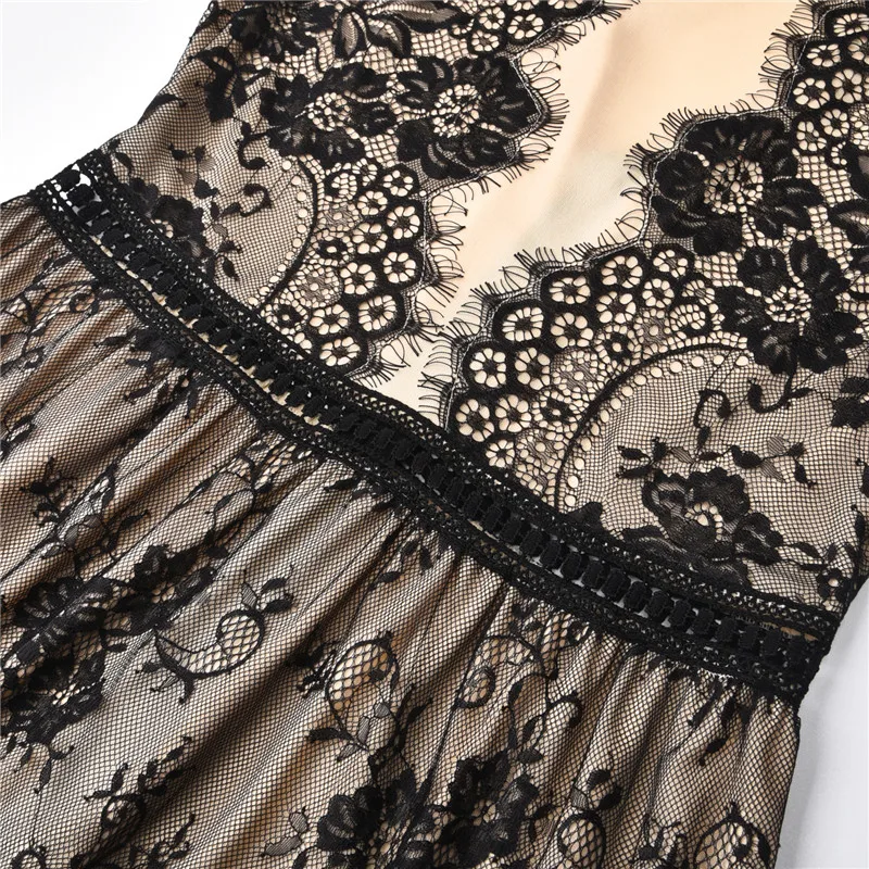 

Female Party Night Club Women Dresses Elegant Lace Patchwork Dress For Women Sleeveless High Waist Short Mini Dresses