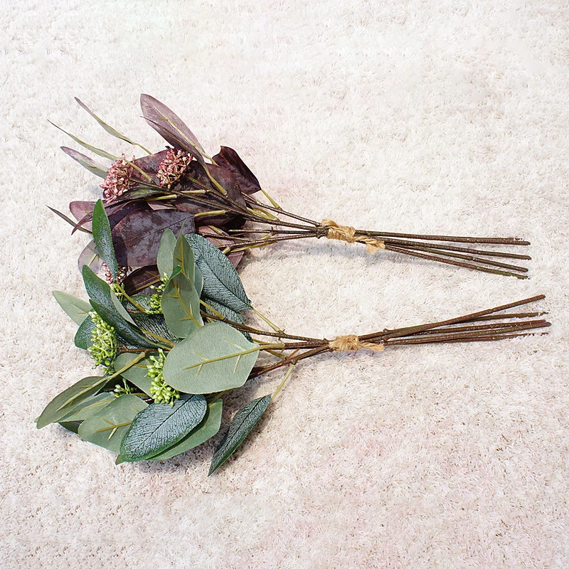 5 веток Овальный эвкалипт листья пачка деньги лист завод искусственных цветов