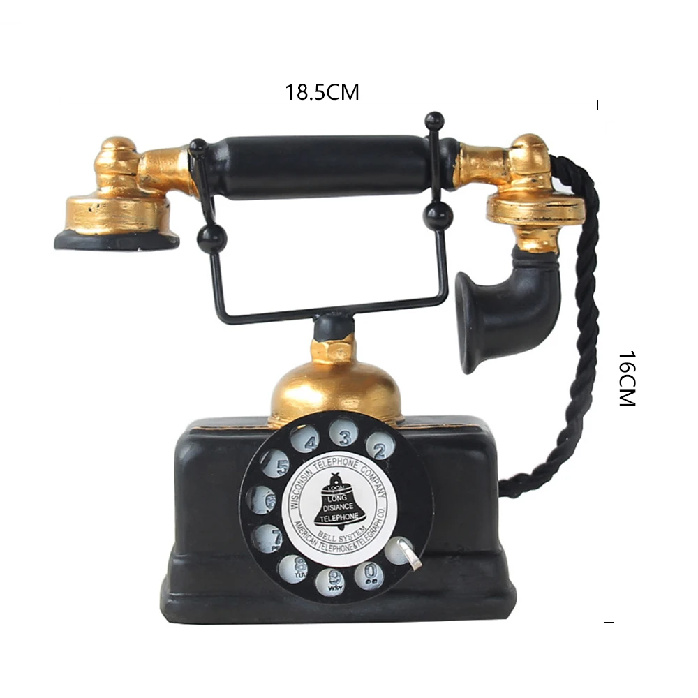 

Telephone Model Retro Home Furniture Phone Ornaments Mini Decoration Gift Shop Bar Decor Craft Figurines for Living Room