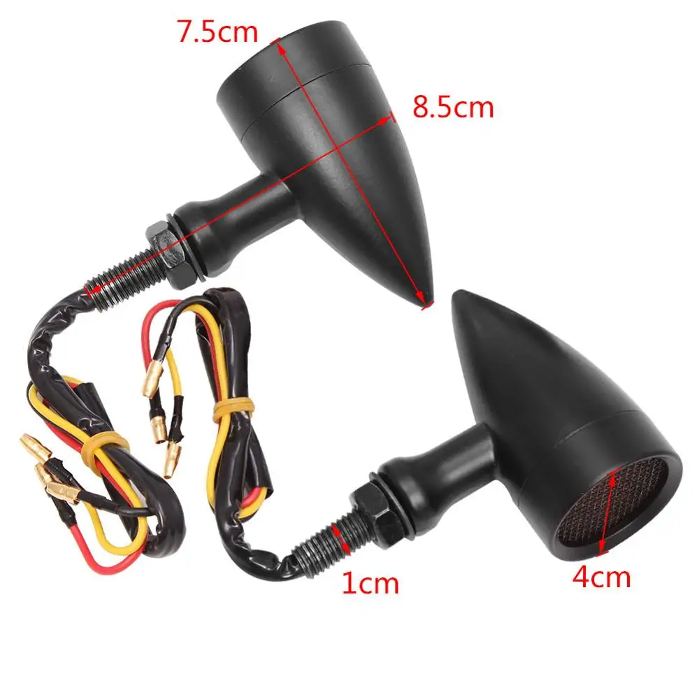Мотоцикл Кафе Racer Bullet LED указатель поворота Стоп-сигнал сетчатый объектив