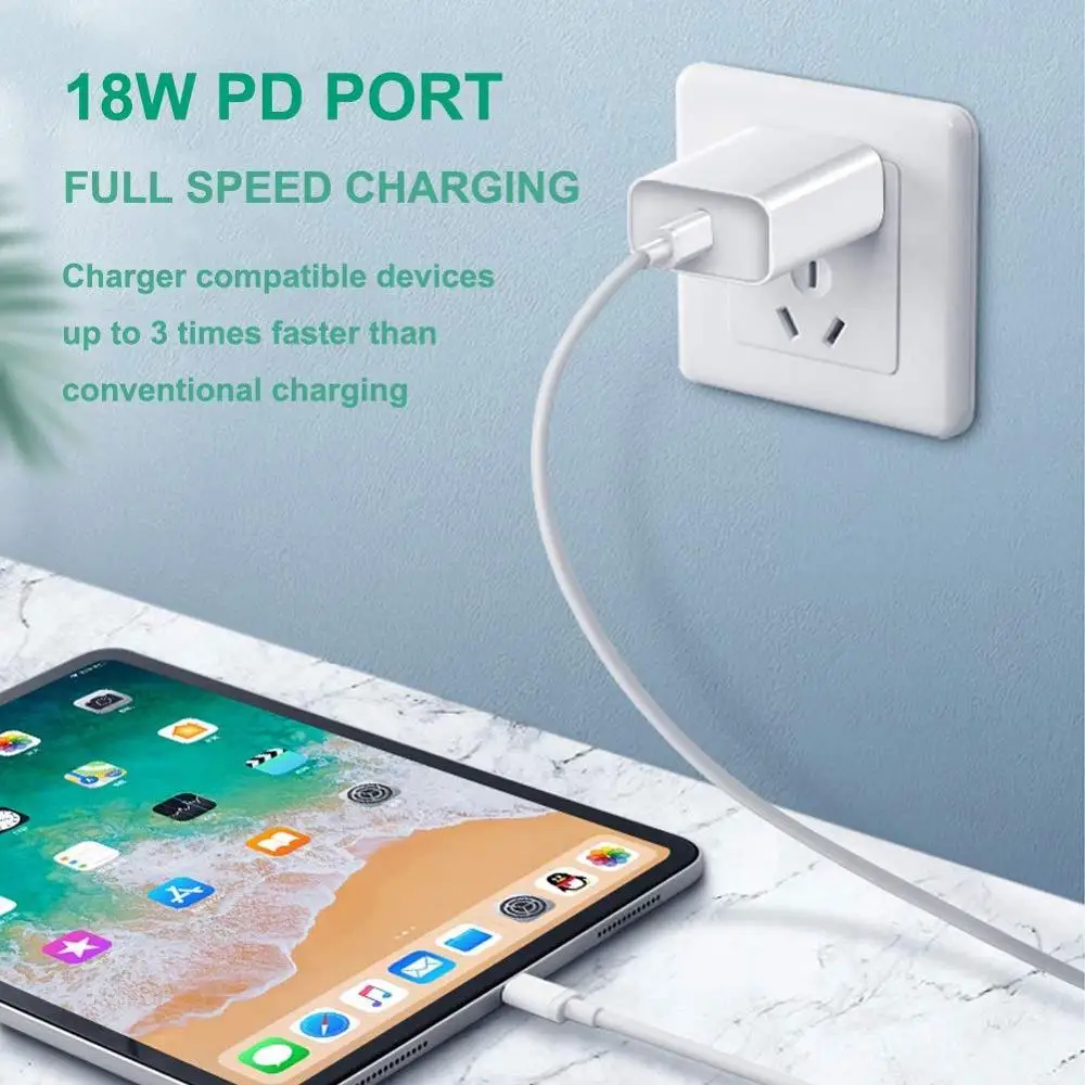 Зарядный кабель PD USB C для быстрой зарядки 18 Вт Apple iPhone 8 8P X XR XS 11 Pro Max iPad|Зарядные