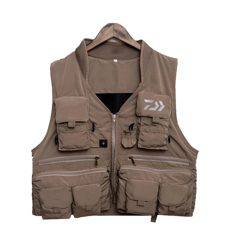 

2019 Reliective Fishing Vest Quick Dry Fish Vest Breathable Dawa Fishing Jacket Outdoor Multi-pocket Reflected Light Waistcoat