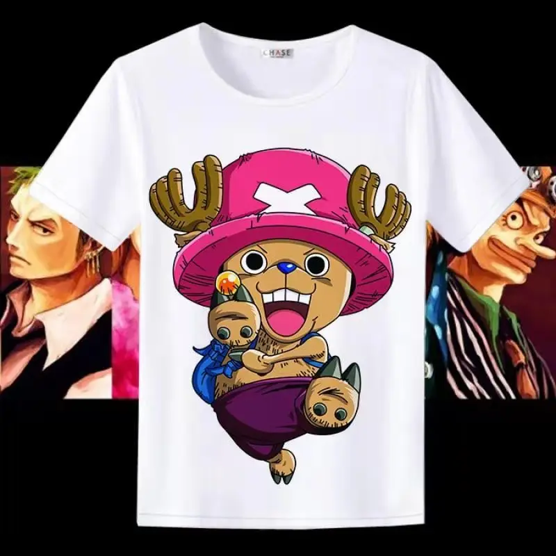 

Casual Tees Classic White T-Shirt Couple Costume Japanese Anime ONE PIECE Monkey D. Luffy Roronoa Zoro Print Summer Fashion Top