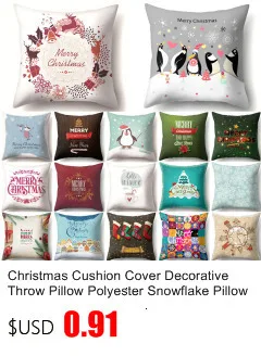 1Pcs Santa Pattern Christmas Cushion Cover 45*45 Decorative Throw Pillow Xmas New Year Home Decor Polyester Pillowcase 40543