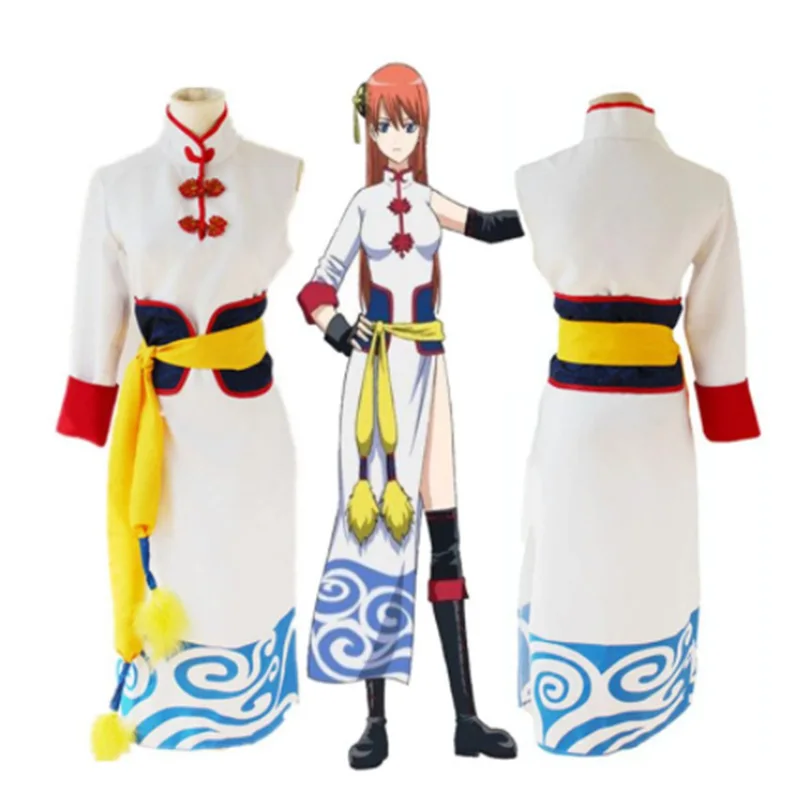 

Anime Gintama Future Kagura Cheongsam Party Dress Cosplay Costume Outfit Set Exquisite Breathable Perfect Women Suit