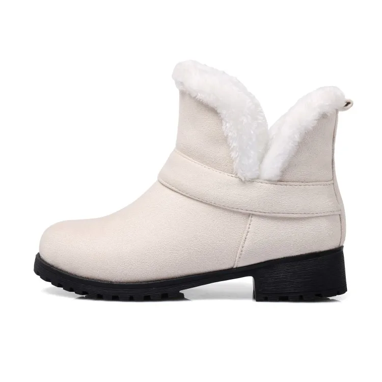 Big Size 9 10 11-17 boots women shoes ankle boots for women ladies boots shoes woman winter Flat sleeve buckle round head