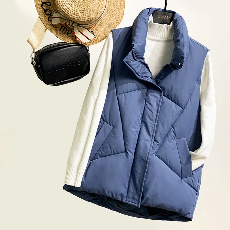 Новинка 2019 зимние хлопковые жилеты парка Женский утепленный пуховой жилет из