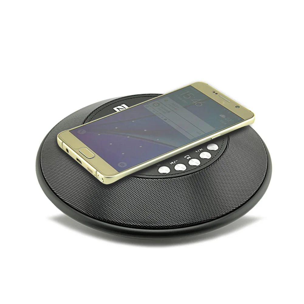 New Hot Wireless Bluetooth Speaker QI Charger with FM Radio NFC Alarm Clock for iPhone Samsung | Электроника