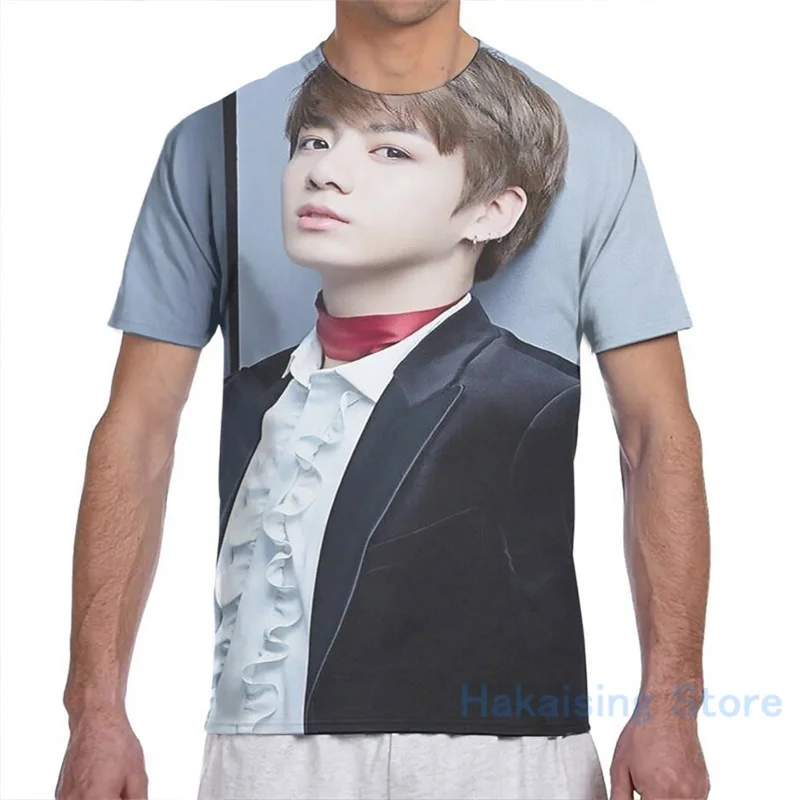 Футболка Jungkook с принтом для мужчин и женщин модная тенниска коротким рукавом