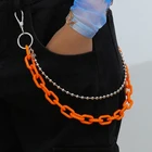 2-слойный металлический пояс-цепочка в стиле рок-панк с крючком в стиле хип-хоп, цепочка-пояс на талию акрил, карамельных цветов, для женщин, аксессуары для брюк