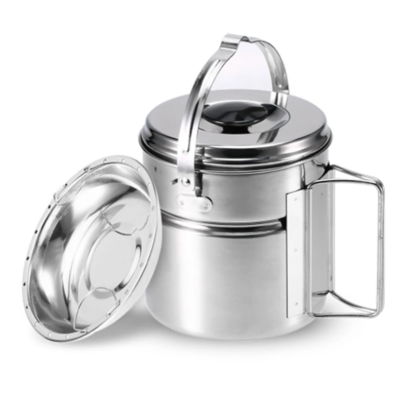 

1.2L Портативный Открытый чайник из нержавеющей стали варить воду висит горшок горячий суп кофе посуда для альпинизма