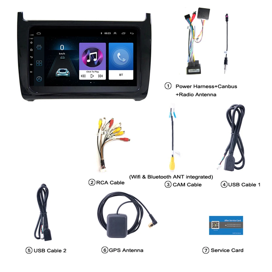 For VW POLO 2011-2018 Car Radio Multimedia Video Player Navigation GPS Android 8.1 Accessories SWC BT WIFI Sedan No dvd | Автомобили и