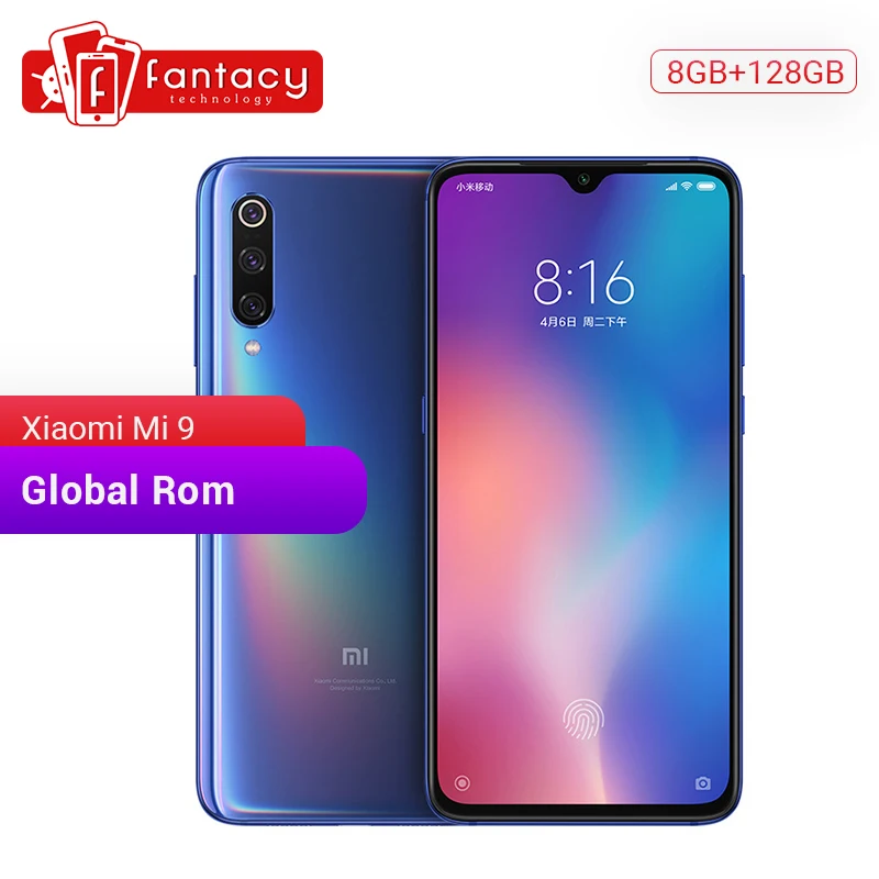 Глобальная ПЗУ Xiaomi mi 9 mi 9, 6 ГБ, 128 Гб ПЗУ, Смартфон Snapdragon 855, четыре ядра, 6,39 дюймов, 48 МП, тройная камера с дисплеем, отпечаток пальца