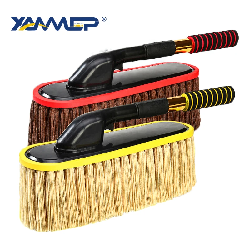 Car Wash Brush Dust Removal Brush Fibre Broom Rotating Mop Telescoping Long Handle Car Cleaning Tools Car Accessories Xammep