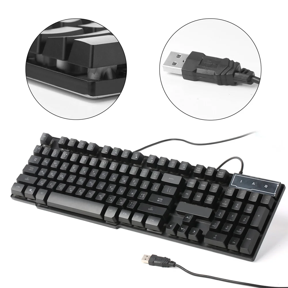 Новый дизайн клавиатура Eglish с русской раскладкой 104 клавиш USB проводная