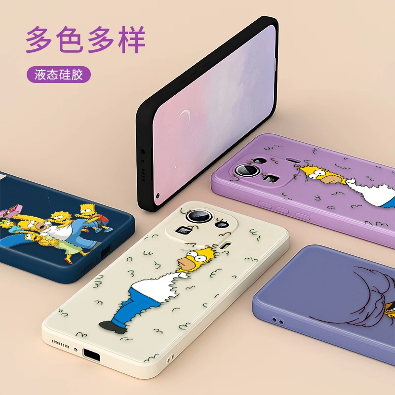 

Мультяшные забавные Симпсоны для Xiaomi 11 Ultra 11T 10T 10 9SE 8SE CC9 A3 Pro Youth 5G, жидкий силиконовый мягкий чехол для телефона