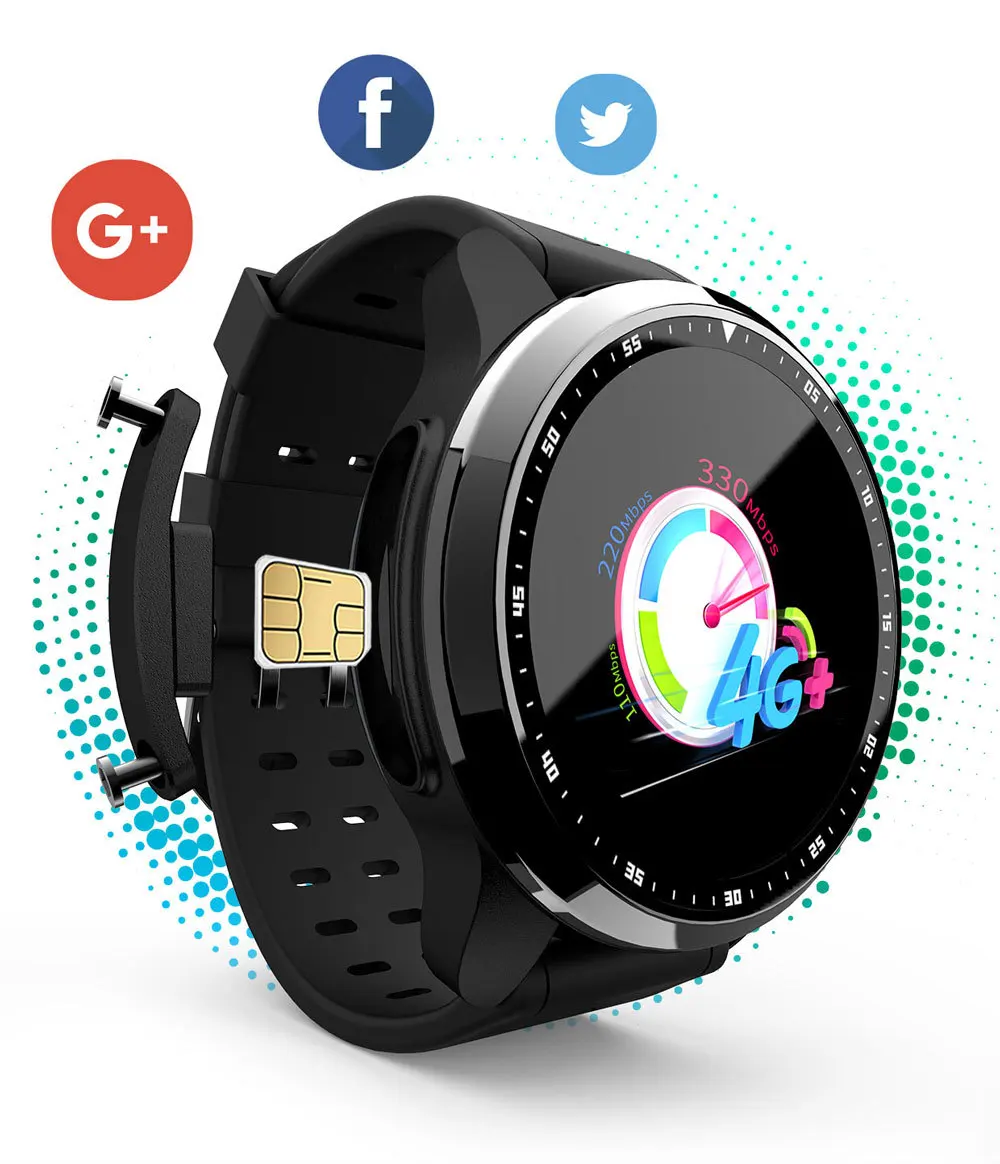 4G Smartwatch телефон 1,3 дюймов Android 6,0 MTK 6737 спортивный фитнес-браслет для упражнений 1,2 ГГц 1 ГБ ОЗУ 16 Гб ПЗУ 620 мАч Смарт-часы