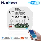 Мини DIY WiFi Smart Light Switch 3 Gang 12 Way Module Smart LifeTuya App Control работает с Amazon Alexa и Google Home