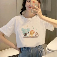 fashion summer the new listing lion print short sleeve t shirts aminal 90s cute couple graphic t shirt womens basic casual tops