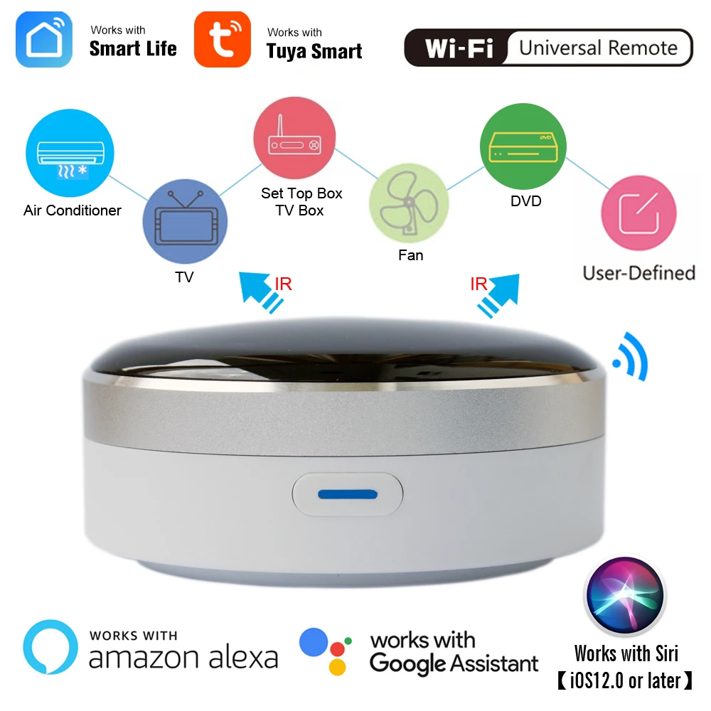 

Smart Life Universal Intelligent Remote Controller WiFi+IR Switch Home Appliances Automation Works with Google Home Alexa Siri