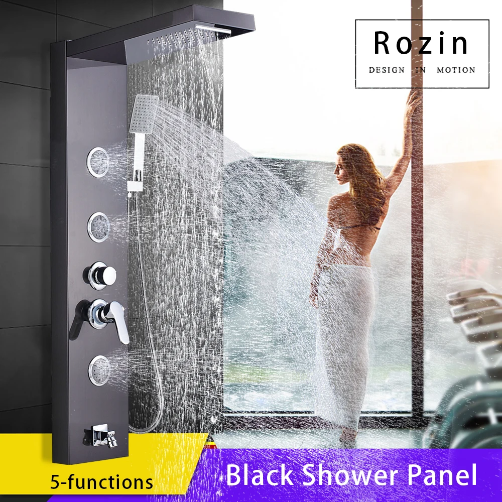 Душевая панель из матового никеля настенный кран Водопад для душа одна ручка|wall