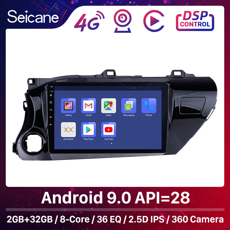Seicane Android 9 0 GPS навигация автомобильное радио 10 1 &quotдля TOYOTA HILUX 2016 2017 2018